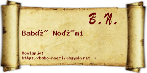Babó Noémi névjegykártya