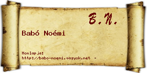 Babó Noémi névjegykártya